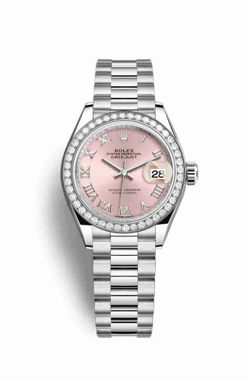 Swiss Replica Rolex Datejust 28 Platinum 279136RBR Pink Dial Watch - Click Image to Close