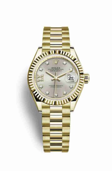 Swiss Replica Rolex Datejust 28 279178 Silver diamonds Watch - Click Image to Close