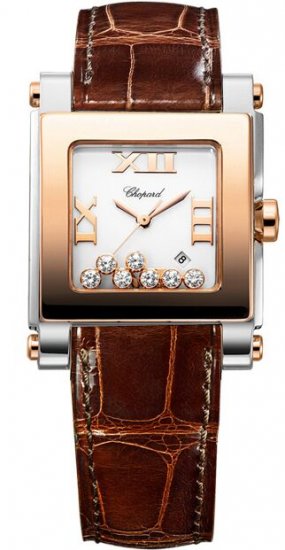 Chopard Happy Sport Square Quartz Medium Ladies Watch 278497-900 - Click Image to Close