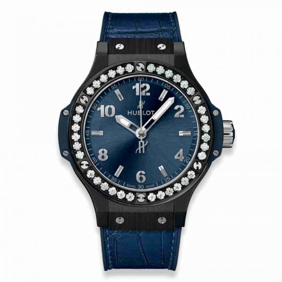 Swiss Replica Hublot Big Bang Ceramic Blue Diamonds 38mm 361.CM.7170.LR.1204 - Click Image to Close