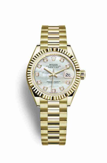 Swiss Replica Rolex Datejust 28 279178 White mother-of-pearl diamonds Watch - Click Image to Close