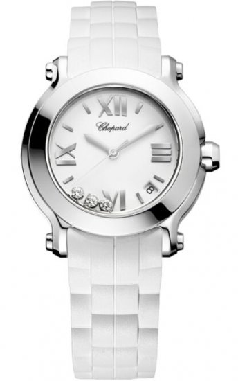 Chopard Happy Sport Round Quartz 36mm Ladies Watch 278475-3016 - Click Image to Close