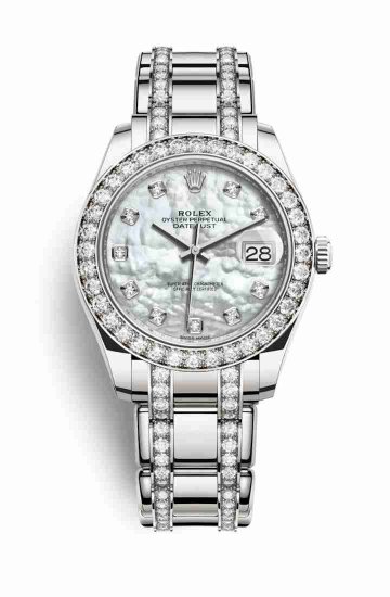 Swiss Replica Rolex Pearlmaster 39 86289 White mother-of-pearl diamonds Watch - Click Image to Close