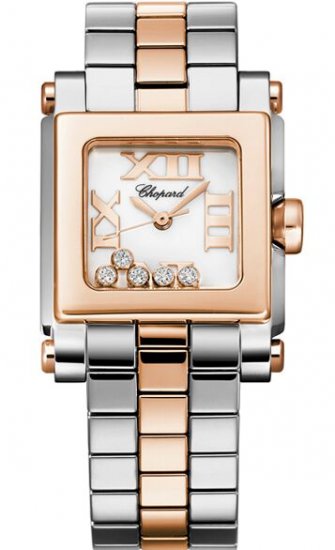 Chopard Happy Sport Square Quartz Small Ladies Watch 278516-6002 - Click Image to Close