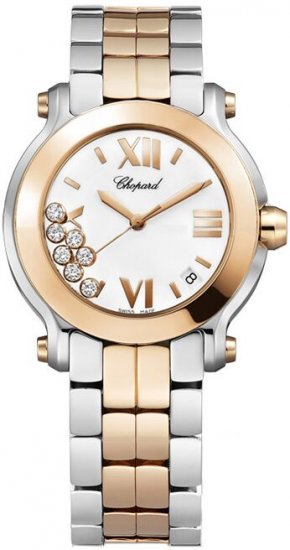 Chopard Happy Sport Round Quartz 36mm Ladies Watch 278488-9001 - Click Image to Close