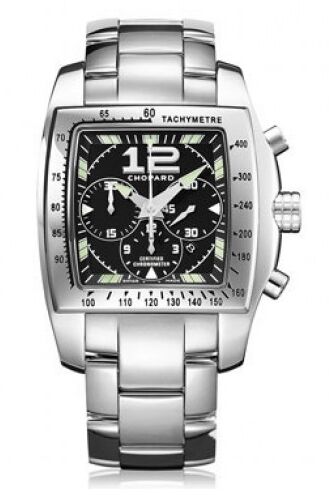 Chopard Two O Ten Automatic Chronograph Black Dial Steel Ladies - Click Image to Close