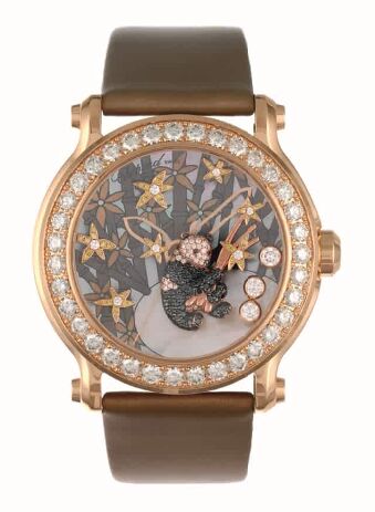 Swiss Replica Chopard Superb Ladys Happy Sport Diamond And Gem-set Panda 137707-5003 - Click Image to Close