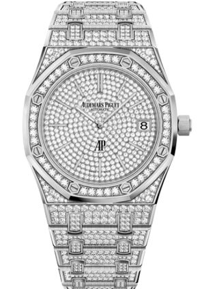 Swiss Replica Audemars Piguet Royal Oak Extra-Thin White Gold Diamond 15202BC.ZZ.1241BC.01 - Click Image to Close