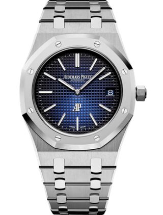 Swiss Replica Audemars Piguet Royal Oak Extra-Thin Titanium Platinum Blue 15202IP.OO.1240IP.01 - Click Image to Close