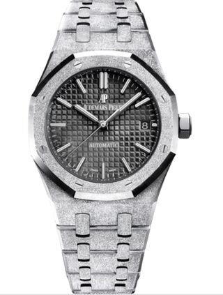 Swiss Replica Audemars Piguet Royal Oak 15454 Selfwinding Frosted White Gold Black 15454BC.GG.1259BC.03 - Click Image to Close