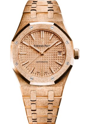 Swiss Replica Audemars Piguet Royal Oak 15454 Selfwinding Frosted Pink Gold Pink 15454OR.GG.1259OR.03 - Click Image to Close