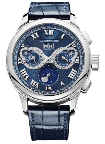 Swiss Replica Chopard L.U.C Perpetual Chrono Platinum & 18K White Gold Mens 161973-9001 - Click Image to Close