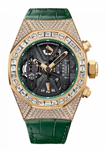 Swiss Replica Audemars Piguet Royal Oak Concept Tourbillon Chronograph Gold & Diamonds 26225BA.ZZ.D400CR.01 - Click Image to Close