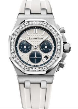 Swiss Replica Audemars Piguet Royal Oak OffShore 26231 Lady Chronograph Stainless Steel Silver Diamond 26231ST.ZZ.D010CA.01 - Click Image to Close