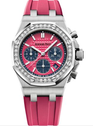 Swiss Replica Audemars Piguet Royal Oak OffShore 26231 Lady Chronograph Stainless Steel Pink Diamond 26231ST.ZZ.D069CA.01 - Click Image to Close