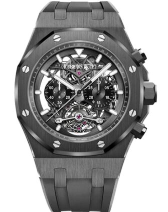 Swiss Replica Audemars Piguet Royal Oak Tourbillon Chronograph Openworked Ceramic 26343CE.OO.D002CA.01 - Click Image to Close