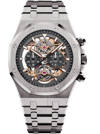 Swiss Replica Audemars Piguet Royal Oak Tourbillon Chronograph Openworked Titanium 26347TI.OO.1205TI.01 - Click Image to Close