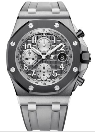 Swiss Replica Audemars Piguet Royal Oak Offshore 26470 Titanium Grey Rubber 26470IO.OO.A006CA.01 - Click Image to Close