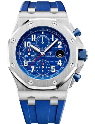 Swiss Replica Audemars Piguet Royal Oak Offshore 26470 Stainless Steel Indigo Rubber 26470ST.OO.A030CA.01 - Click Image to Close