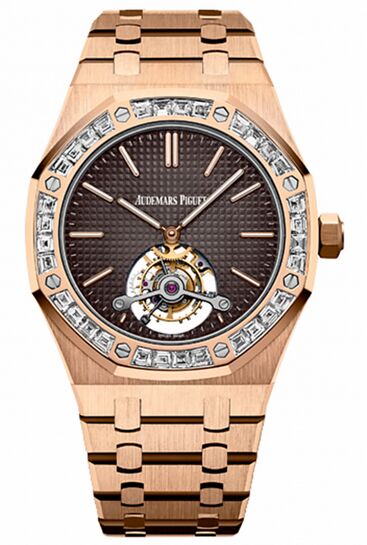 Swiss Replica Audemars Piguet Royal Oak Tourbillon Extra-thin Rose Gold 26516OR.ZZ.1220OR.01 - Click Image to Close