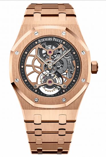 Swiss Replica Audemars Piguet Royal Oak Tourbillon Extra-thin Openworked Rose Gold 26518OR.OO.1220OR.01 - Click Image to Close