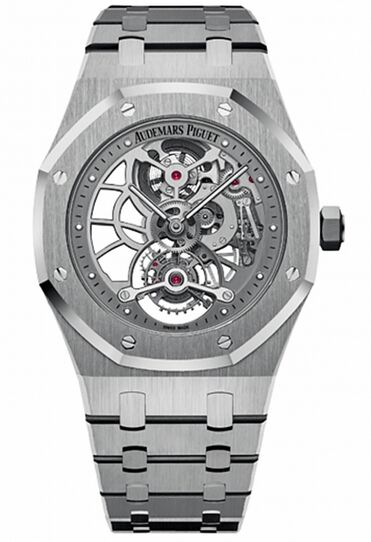 Swiss Replica Audemars Piguet Royal Oak Tourbillon Extra-thin Openworked Stainless Steel 26518ST.OO.1220ST.01 - Click Image to Close