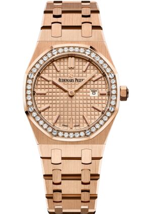 Swiss Replica Audemars Piguet Royal Oak 67651 Quartz Pink Gold Pink Bracelet 67651OR.ZZ.1261OR.03 - Click Image to Close