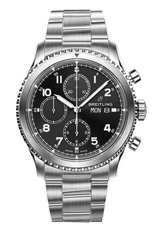 Swiss Replica Breitling Navitimer 8 Chronograph Black Dial Steel Bracelet A13314101B1A1 - Click Image to Close