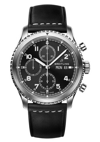 Swiss Replica Breitling Navitimer 8 Chronograph Black Dial Leather Strap A13314101B1X1 - Click Image to Close