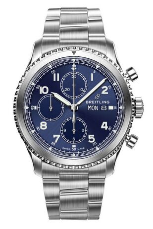 Swiss Replica Breitling Navitimer 8 Chronograph Blue Dial Steel Bracelet A13314101C1A1 - Click Image to Close