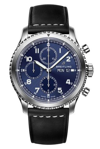 Swiss Replica Breitling Navitimer 8 Chronograph Blue Dial Leather Strap A13314101C1X1 - Click Image to Close