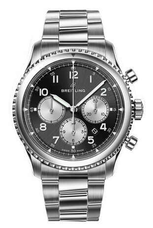 Swiss Replica Breitling Navitimer 8 B01 Black Dial and Steel Bracelet AB0117131B1A1 - Click Image to Close