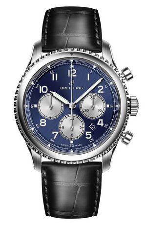 Swiss Replica Breitling Navitimer 8 B01 Blue Dial and Leather Strap AB0117131C1P1 - Click Image to Close