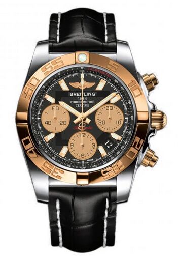 Swiss Replica Breitling Chronomat 41 Stainless Steel & Gold CB014012/BA53 - Click Image to Close