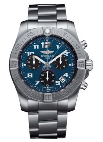 Swiss Replica Breitling Mens Chronospace Evo B60 Titanium Blue DialWatch EB601010/C945/152E - Click Image to Close