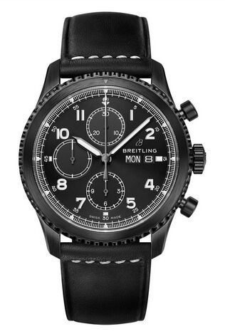 Swiss Replica Breitling Navitimer 8 Chronograph Blacksteel Black Dial Leather Strap M13314101B1X1 - Click Image to Close