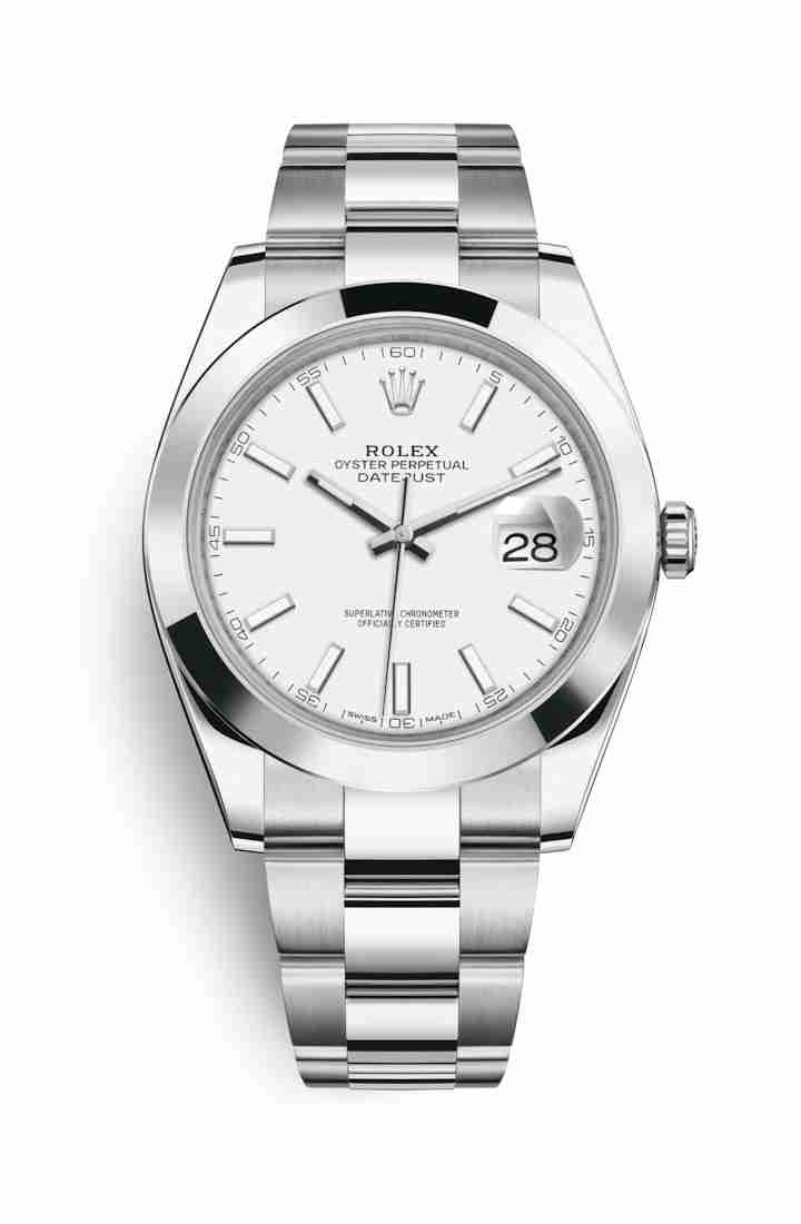 Swiss Replica Rolex Datejust 41 Oystersteel 126300 White Dial Watch