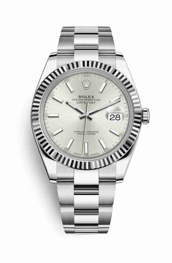 Swiss Replica Rolex Datejust 41 White gold 126334 Silver Dial Watch