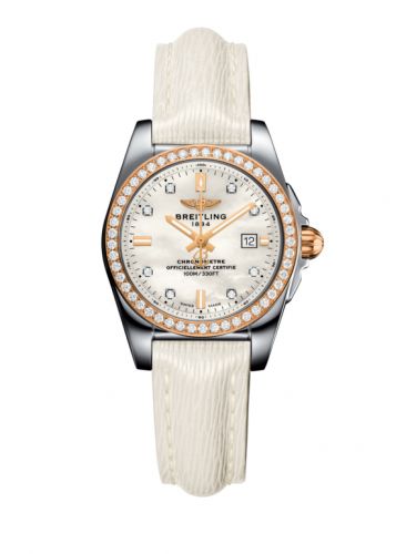 Fake Breitling Galactic 29 Stainless Steel / Rose Gold / Diamond / Pearl Diamond / Calf (C7234853/A792/484X/A12BA.1) Watch - Click Image to Close