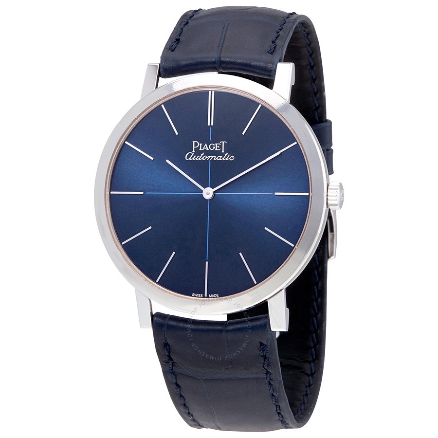 Fake Piaget Altiplano Blue Dial Blue Leather Men's Watch