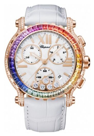 Chopard Happy Sport Chrono Rainbow Ladies Watch 283582-5015 - Click Image to Close