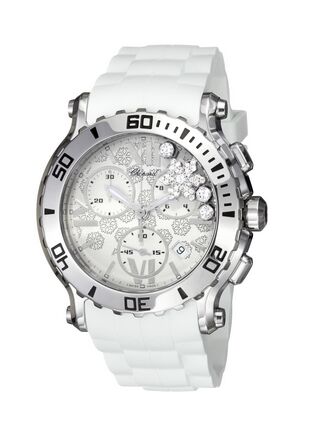 Chopard Happy Sport Round White Diamond Snow Dial Ladies Watch 2 - Click Image to Close