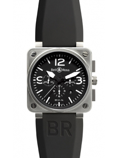 Bell & Ross BR01-94 Chronograph 46mm Watch BR01-94 Steel Black - Click Image to Close